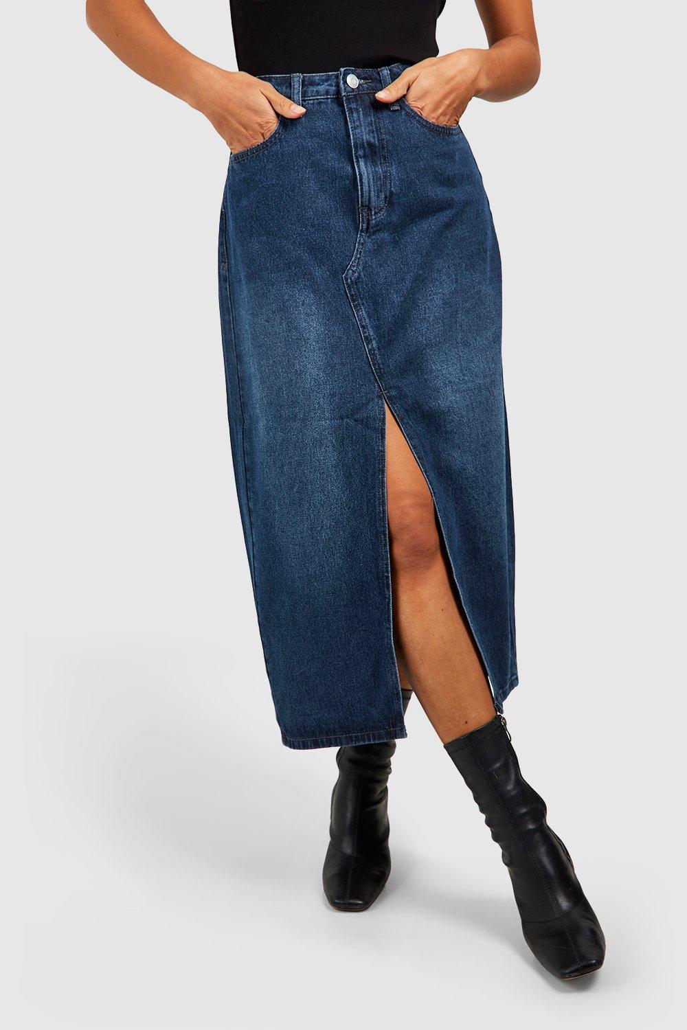 Navy blue hotsell skirt boohoo